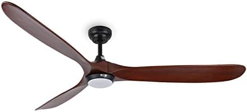 Reiga Ventilador de Techo para Exterior 178 cm, Aspas de Madera Maciza, Motor DC Ultra Silencioso, Luz LED Regulable, Control por Voz, App y Mando a Distancia