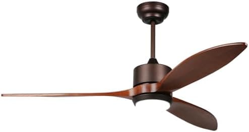 Reiga Ventilador de Techo para Exterior, 132 cm con Motor DC Silencioso, Luz LED Regulable, Control por Voz y App, Mando a Distancia, Aspas de Madera, 6 Velocidades