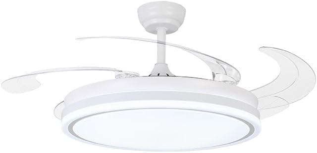 Ventilador de techo BEL AIR HOME - Ventilador de Techo ASGARD - Motor DC Silencioso - Aspas Desplegables 108CM - Luz LED 36W 3 Temperaturas - Mando a Distancia - Modo Invierno - Blanco (XL BLANCO)