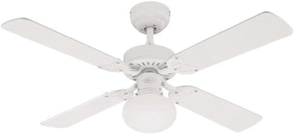 Westinghouse Lighting Vegas Ventilador de Techo, Metal, Acabado en Blanco con aspas Reversibles en Blanco/Pino blanquedado
