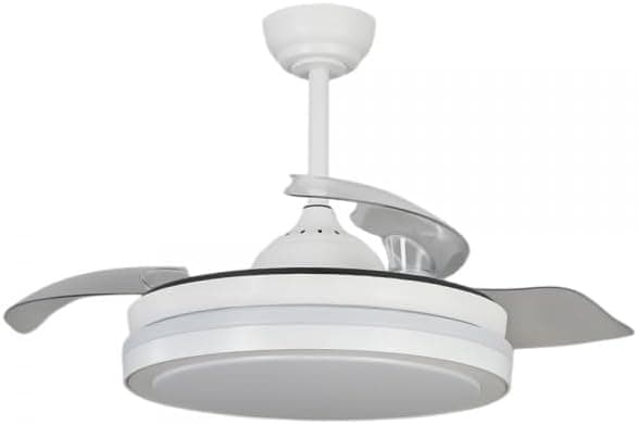 Bilake Lampara ventilador de techo espartano con aspas retractiles transparentes plegables motor DC silencioso