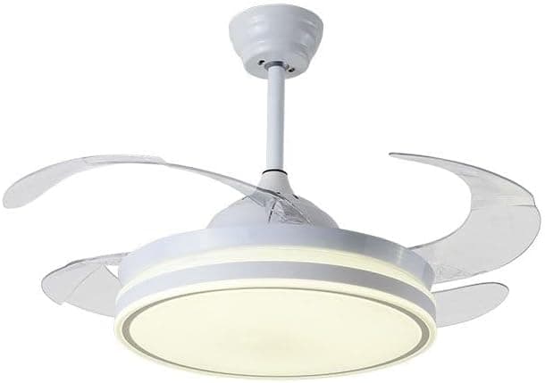 BEL AIR HOME - Ventilador de Techo ASGARD - Motor DC Silencioso - Aspas Desplegables 108CM - Luz LED 36W 3 Temperaturas - Mando a Distancia - Modo Invierno - Blanco (MAX BLANCO)