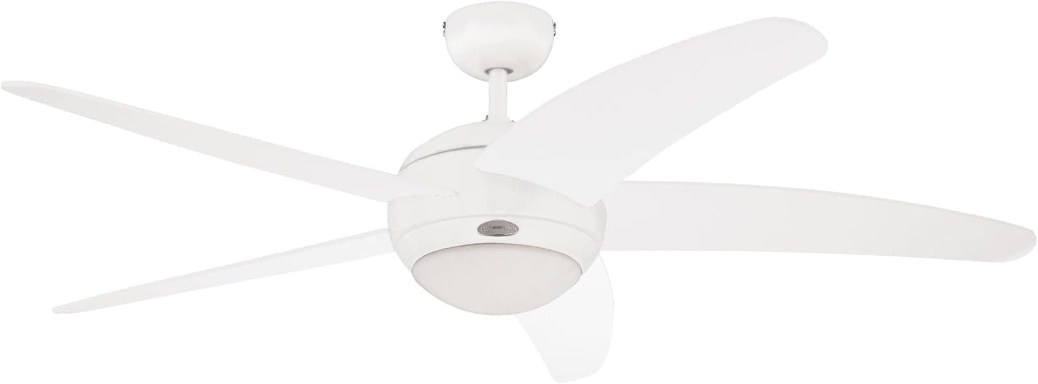 Westinghouse Bendan Ventilador de Techo R7S, 80 W, Acabado Aspas Blancas
