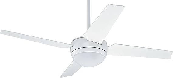 HUNTER FAN Sonic 50666 52" Ventilador de Techo para Interior con Luz, Silencioso con Mando a Distancia y 4 Aspas Reversibles, para Verano o Invierno, Acabado Blanco