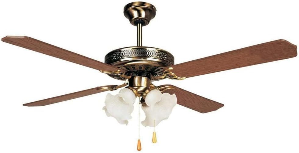 Orbegozo CT 10132 M - Ventilador de techo con luz, 4 palas reversibles, diámetro 132 cm, 60 W y 3 velocidades, madera