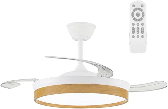 wonderlamp - Ventilador de techo silencioso con aspas retráctiles, Ventilador de techo con Luz Cosmatos 45W CCT Dim 3000-4000 - 5000K, 4400lm