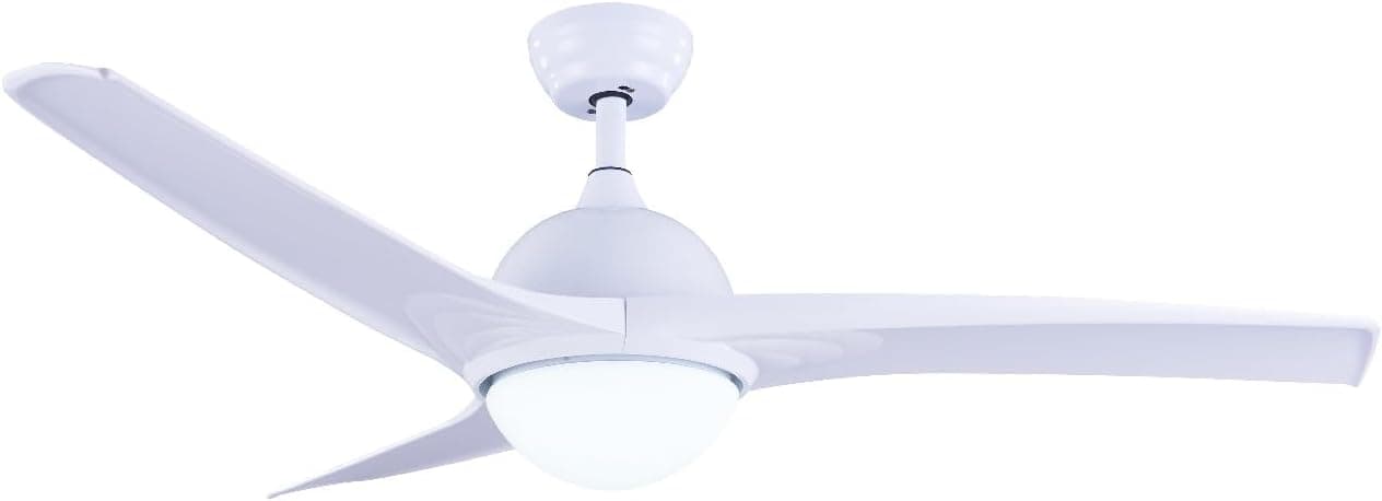TECHBREY Ventilador de Techo Aran con Plafón LED y Mando a Distancia, 6 Velocidades, Temporizador, Silencioso, Color Blanco 107cm Motor DC 3 Aspas Sistema Reverse Air Dual, Modos Verano e Invierno
