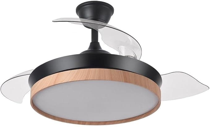 FABRILAMP AKUNADECOR Ventilador Negro Con Motor Dc Modelo Evros S Aspas Desplegables