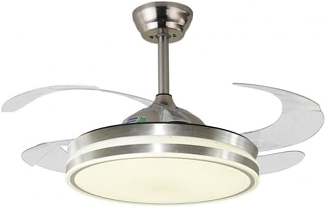 Ventilador de techo BEL AIR HOME - Ventilador de Techo ASGARD - Motor DC Silencioso - Aspas Desplegables 108CM - Luz LED 36W 3 Temperaturas - Mando a Distancia - Modo Invierno - Blanco (NIQUEL)
