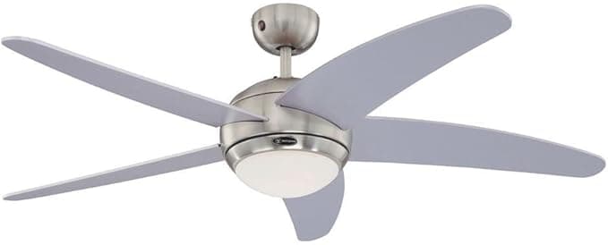 Westinghouse Bendan Ventilador de Techo, R7S, 80 W, Cromo Satinado