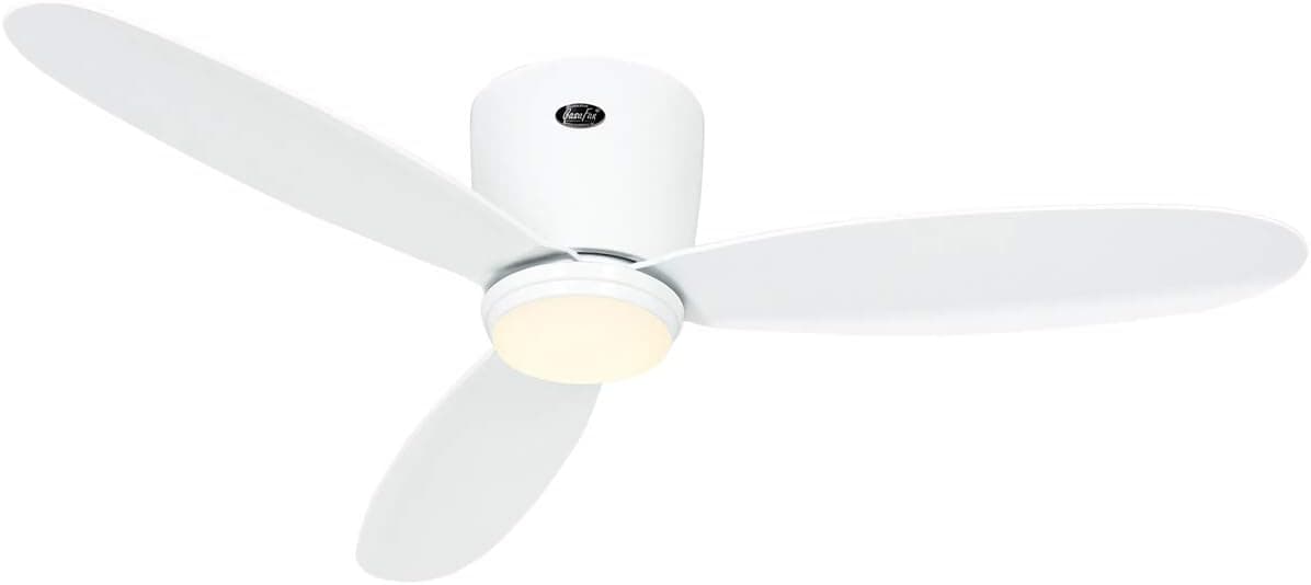 CasaFan Ventilador de techo con luz 311283 ECO PLANO II 112cm blanco con Kit de luz EP-LED WE