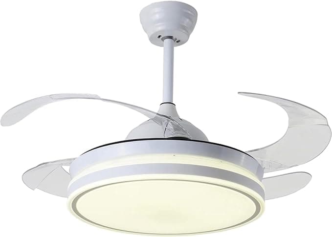 BEL AIR HOME - Ventilador de Techo ASGARD - Motor DC Silencioso - Aspas Desplegables - Luz LED 36W, 3 Temperaturas - Mando a Distancia - Modo Invierno, Blanco, Metal
