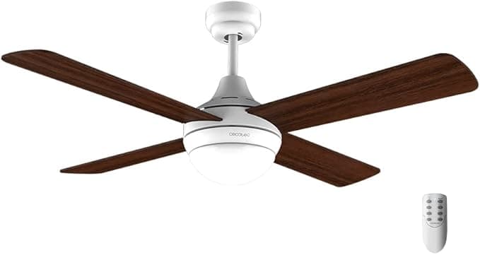 Cecotec Ventilador de Techo con Luz EnergySilence Aero 4250 Fresh. 55 W, Diámetro 42” con 4 Aspas Reversibles, Luz LED, Mando a distancia, Temporizador hasta 8h, 3 Velocidades