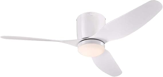 Westinghouse Ventilador de techo blanco Carla para interiores de 46" con luz y control, Luminaria LED regulable con vidrio opalino esmerilado