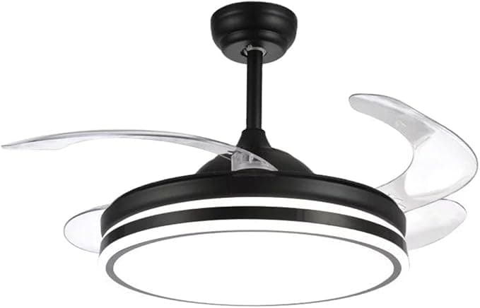 BEL AIR HOME - Ventilador de Techo con Aspas Desplegables - Motor DC - Luz LED 36W (3000K, 4000K, 6500K) - Mando a Distancia Incluido - Negro