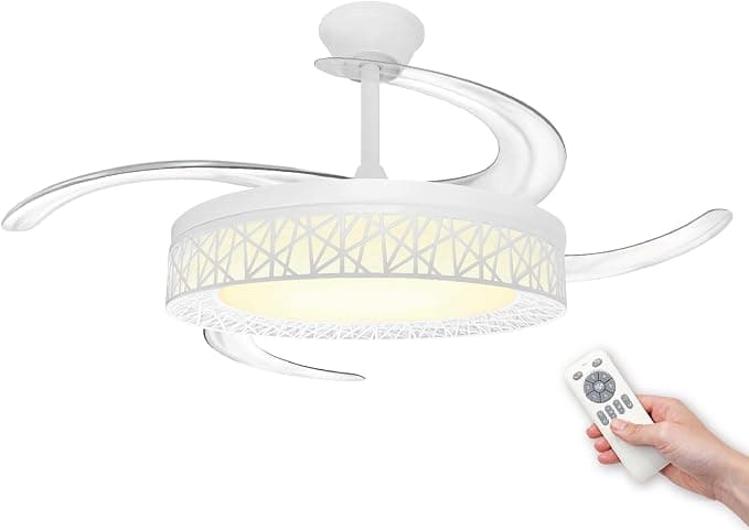 Ventilador de techo LED ATOMANT Ventilador LED 4 Aspas Retractiles Ø109cm 72W CCT Regulable