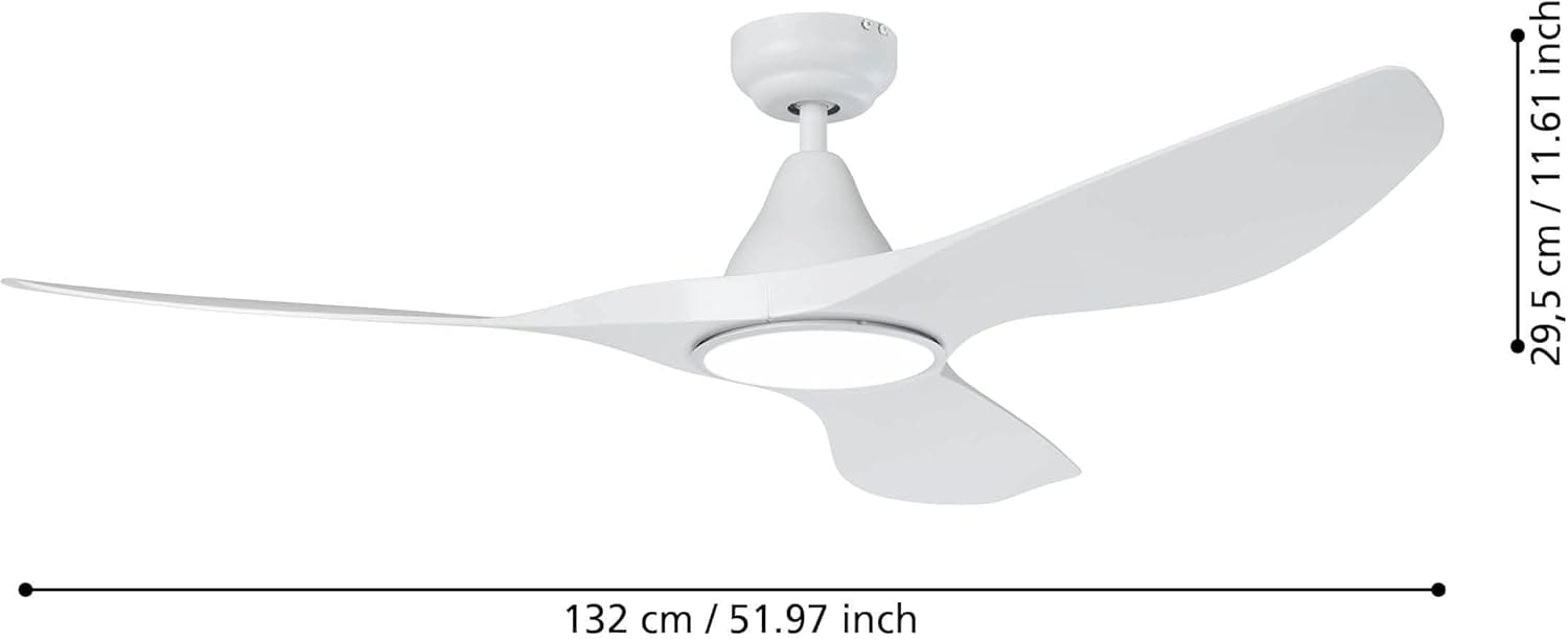 Eglo Ventilador de techo de diseño Portsea blanco - 35112