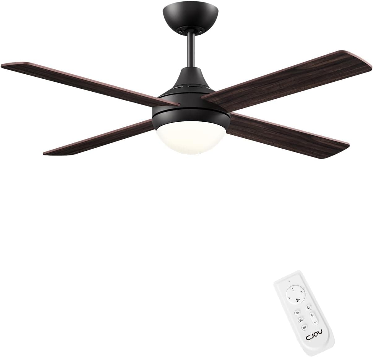 CJOY Ventiladore de Techo con Luz y Mando Madera, 122cm Ventilador de Techo Regulable Silencioso, Lampara Ventilador Techo Dormitorio Reversible Invierno y Verano, Temporizador