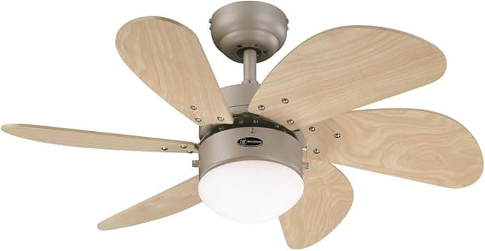 Westinghouse Lighting Turbo Swirl Ventilador de Techo E14 60W con Cable, Titanio