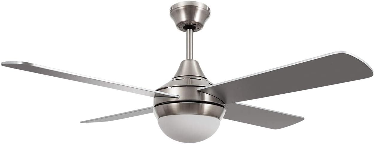 TECHBREY Ventilador de Techo con Luz y Mando a Distancia Navy Niquel 110cm Motor AC, Color Aspas Reversibles efecto Madera y Níquel