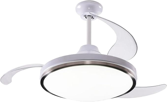 Well Home Ventilador de Techo con Luz LED Ø53x30cm - Aspas retráctiles, Silencioso, 6 Velocidades, Mando a distancia y luz regulable 3 Tonos