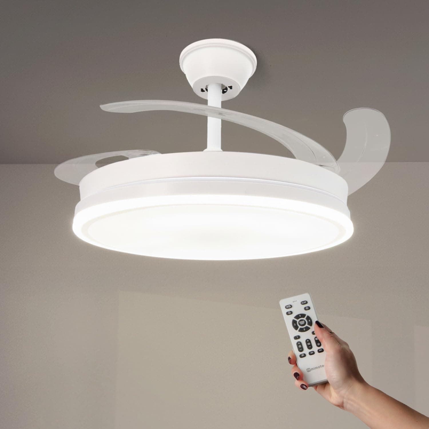 M mimotec Olga Ventilador de Techo Retráctil