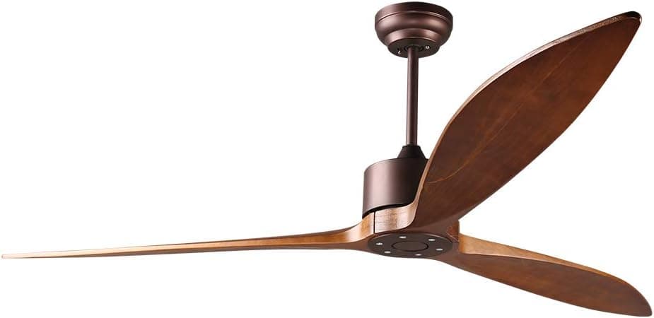 reiga Ventilador de Techo Inteligente de Madera 165 cm, Potente Motor DC para Alto Flujo de Aire, Control por Remoto, Voz (Alexa/Google Home), y APP, 6 Velocidades, Para Cocina, Patio, Sala