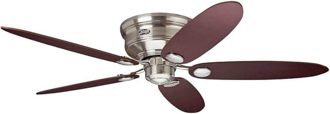 Ventilador de techo Hunter Ventilador de techo Low Profile II 24372 (1 unidad, 112-132 cm), color marrón y cromo cepillado