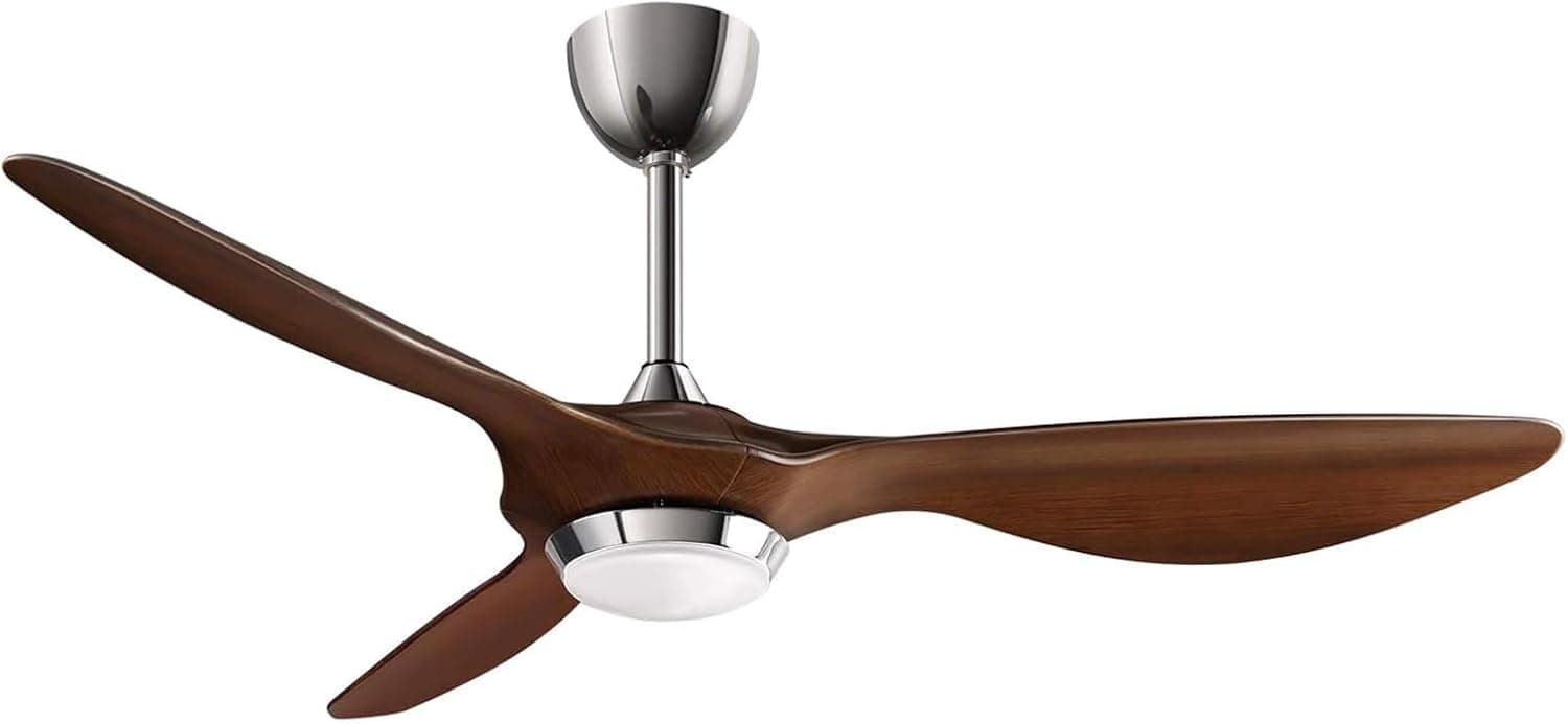 reiga Ventilador de Techo 132 cm con Luz LED Regulable, Mando a Distancia, 3 Aspas Modernas, Motor DC Silencioso y Reversible, Control por APP y Temporizador