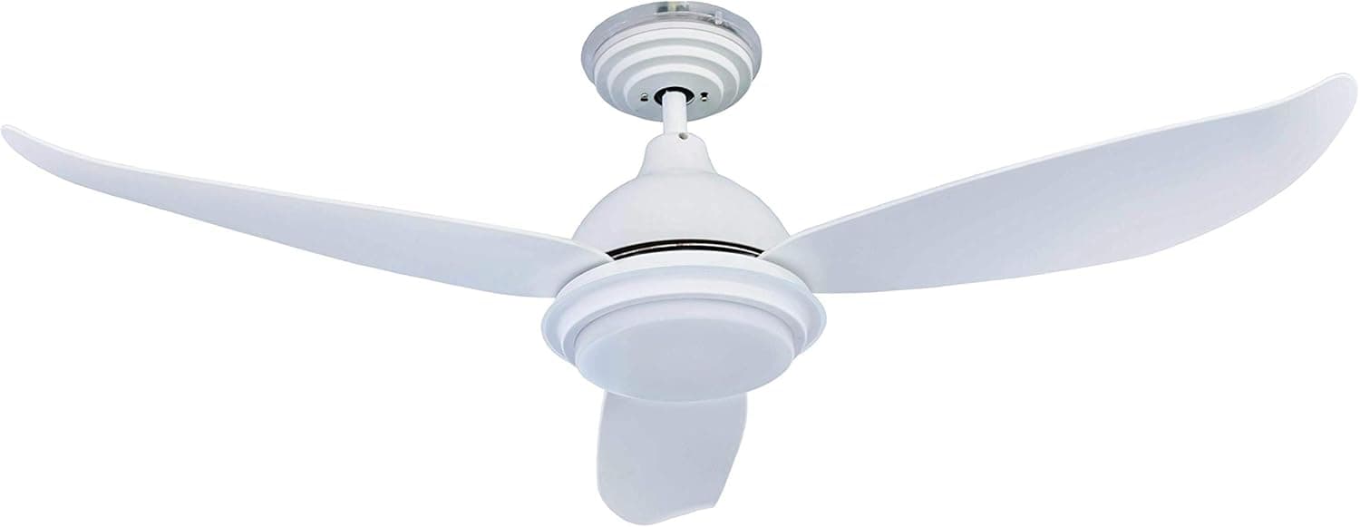 Pepeo moderna DC Ventilador de techo con luz LED y mando a distancia Raja, con ahorro de energía, blanco, 122cm, lámparas regulables, muy silencioso, para plano y salon , 5 velocidades, 3 Palas