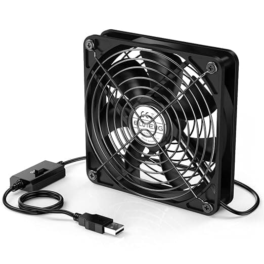 Ventilador de techo ELUTENG Ventilador USB 120mm con L/M/H 3 Velocidad Ventiladores de USB Extremamente para Hogar y Oficina o Viaje Portátil Metal Ventilador PC para PS4/Laptop/TV Box 12CM