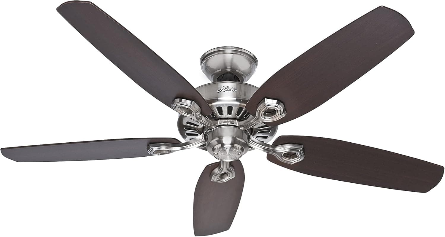 Hunter Fan Builder Elite - Ventilador de techo, 66 W, color niquel pulido