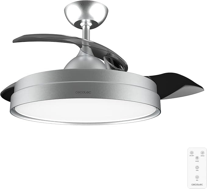 Cecotec Ventilador de Techo con Luz Energysilence Aero 4300 Invisible Steel.