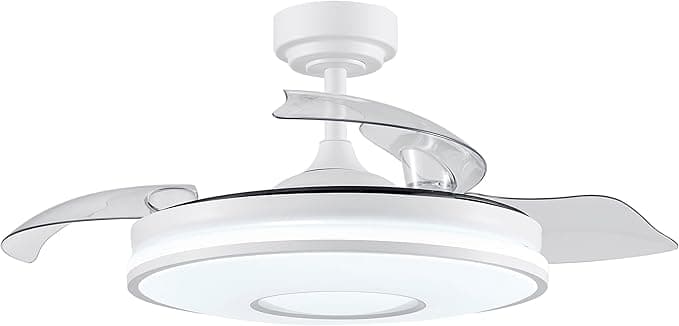 FABRILAMP TODOLAMPARA - VENTILADOR DE TECHO LUZ LED DC DANI BLANCO ASPAS DESPLEGABLES 108D 6 VELOCIDADES REMOTO+TEMPORIZA+MEMORIA