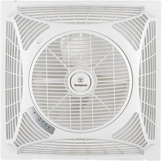 Westinghouse Windsquare Ventilador de Techo 60 x 60 x 21 cm, Aspas Retráctiles, Mando a Distancia, Blanco