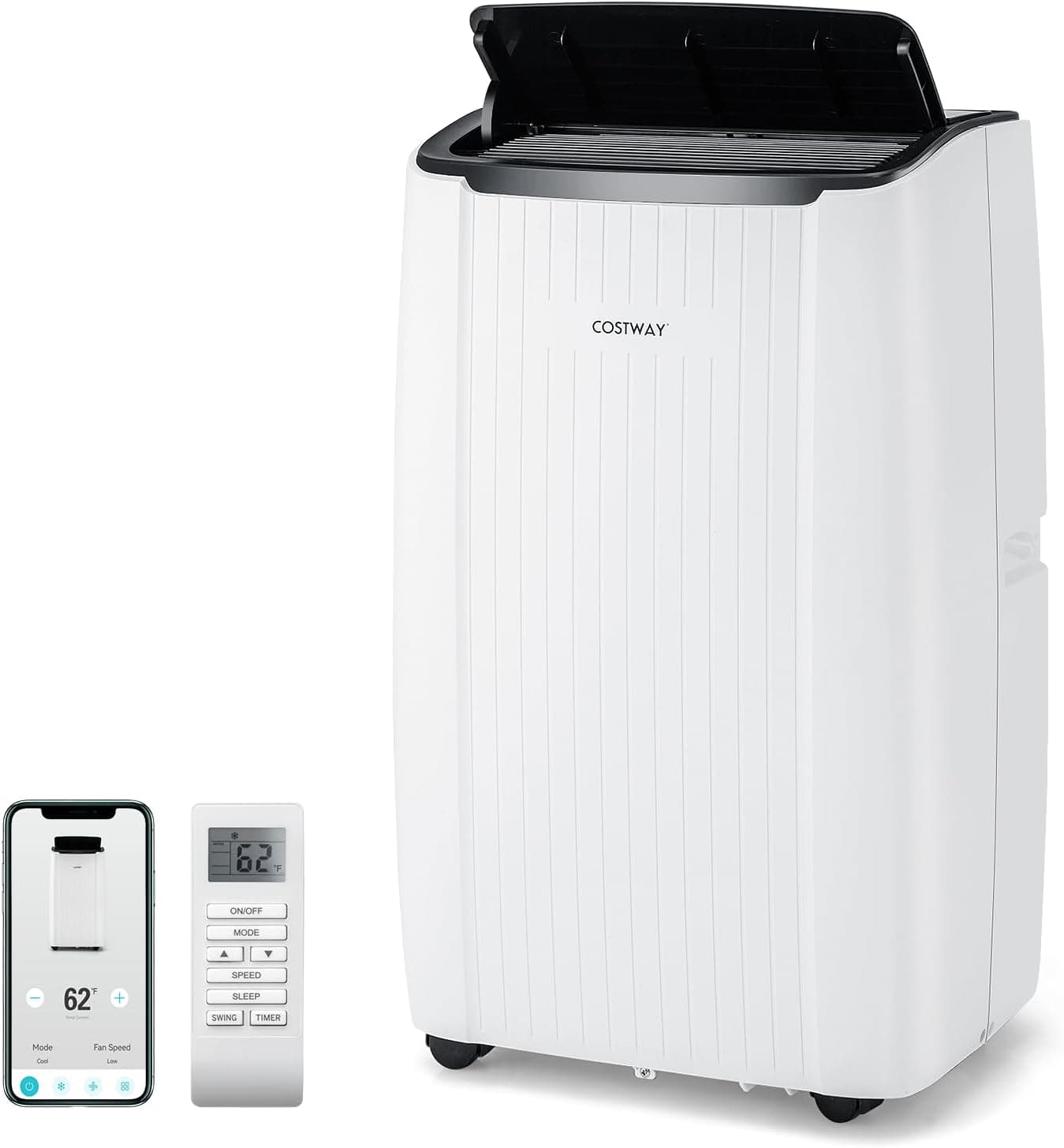 COSTWAY 6 en 1 Aire Acondicionado Portatil 12000BTU, Enfriador de…