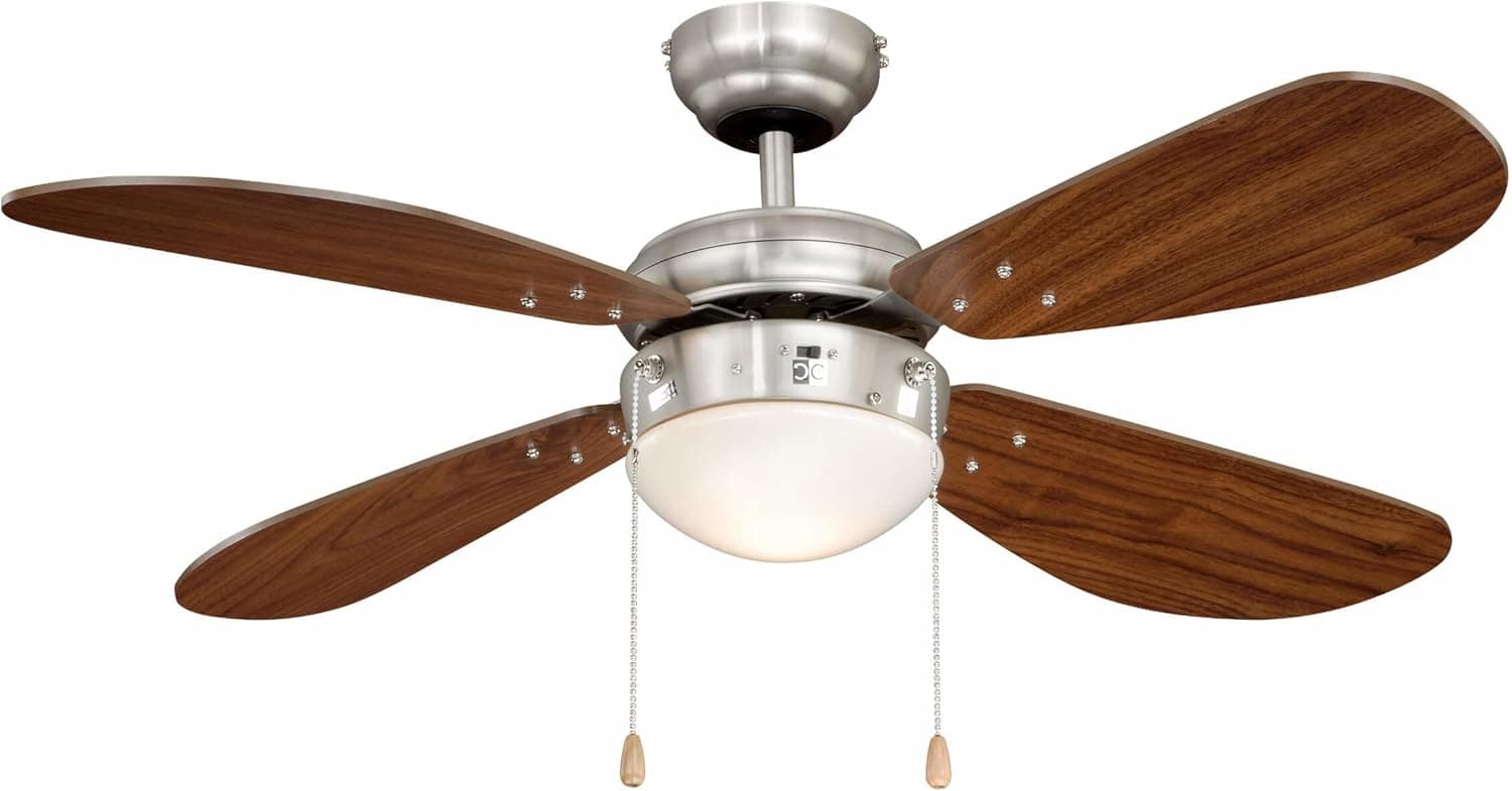 AireRyder Classic Ventilador de Techo con Iluminación, 107cm, Cromado