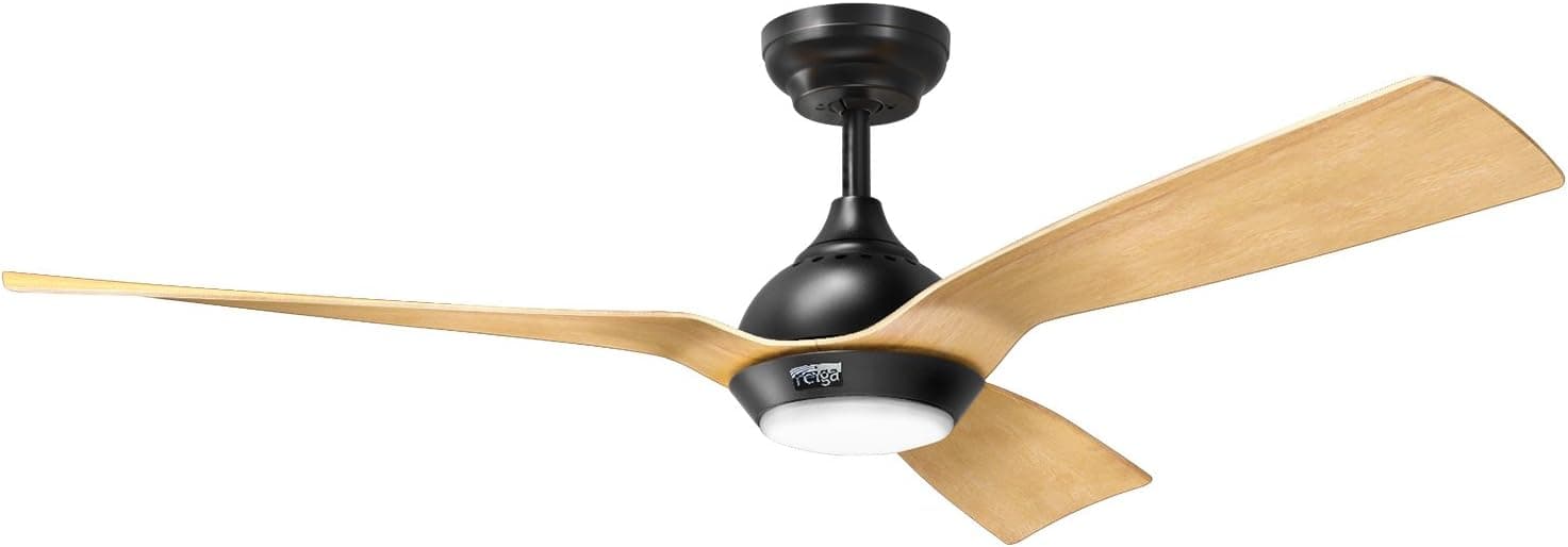 reiga Ventilador de Techo Inteligente 132 cm - Control por App y Voz, Motor DC Ultra Silencioso, 6 Velocidades, Modo Verano/Invierno, Temporizador, Mando a Distancia