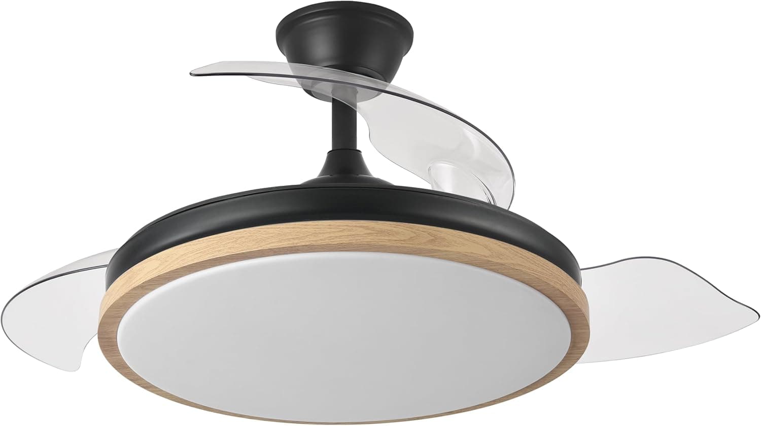 FABRILAMP AKUNADECOR Ventilador Evros L Negro Con Motor Dc Y Aspas Desplegables