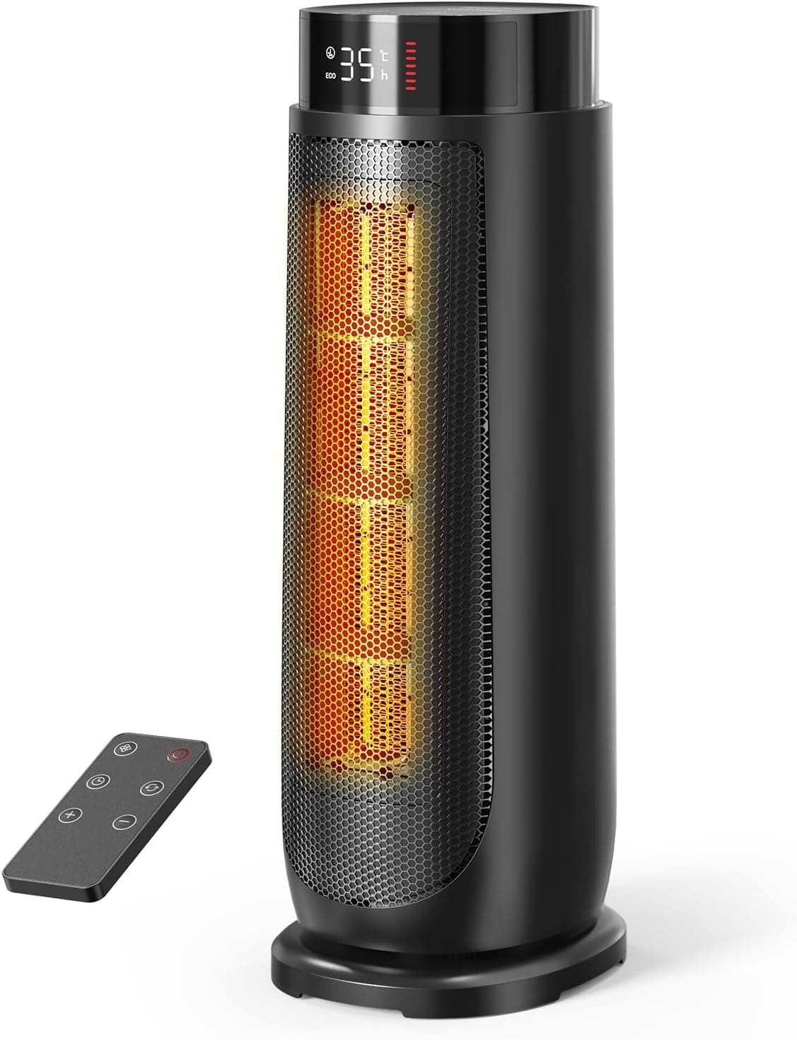 Aroeve Calefactor Bajo Consumo, Calefactor Electrico Cerámico PTC 2000W 4 Modos Incluye ECO, Oscilación 90°, Temporizador 24h con Control Remoto, Protección Contra Sobrecalentamiento y Vuelco, Hogar