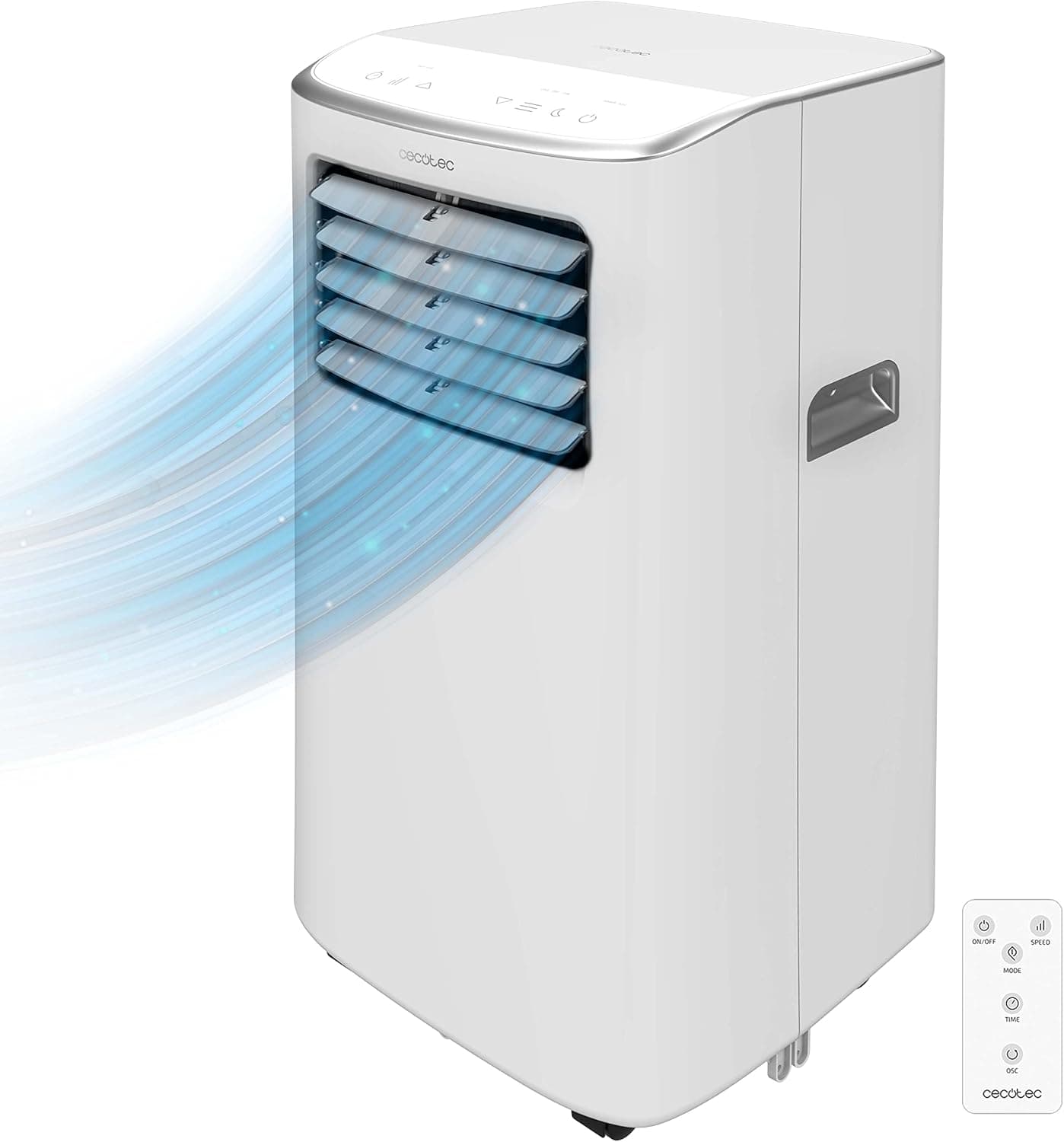 Cecotel Aire Acondicionado Portátil con Mando a Distancia y Control Táctil ForceClima 7400 Touch, 7000 BTU, Pantalla LED, 4 Modos, 2 Velocidades, Cobertura 15-20m2