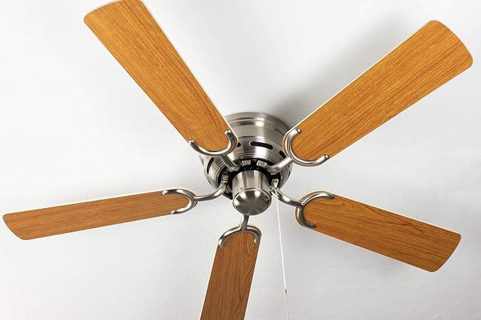 Ventilador de techo Pepeo GmbH ventilador de techo Kisa Deluxe níquel cepillado sin luz - alas blancas/arce incluyendo el interruptor de tirar