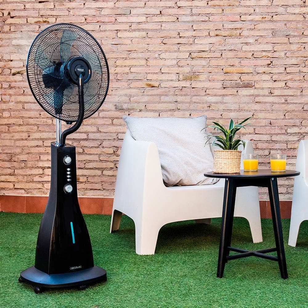 Cecotec Ventilador Nebulizador de Agua con Temporizador EnergySilence 590 Freshessence. 90 W, 5 Aspas 40 cm de Diámetro, Oscilante, 3 Velocidades, Depósito 3 Litros, Motor de Cobre