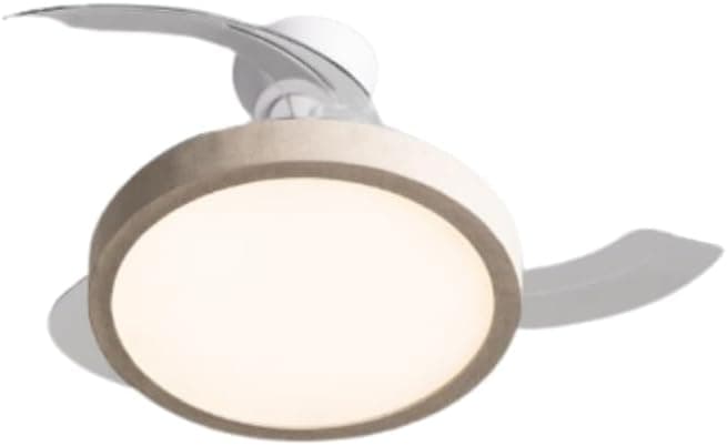 Ventilador de techo CREATE / WIND CLEAR STUDIO S/Ventilador de techo con luz lino natural controlador de pared y mando / 40W, Temporizador, Ø 91 cm, aspas retráctiles, 3 temperaturas de luz, función verano-invierno