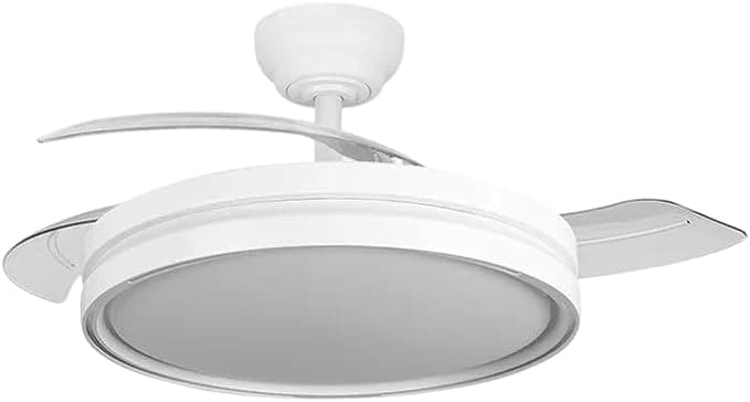 Ventilador de techo ABRILA - Ventilador DC Capitán 60W | 3 Aspas Desplegables | LED Integrado | Control Remoto | Regulable en Intensidad | Temporizador | 36x48/107 cm