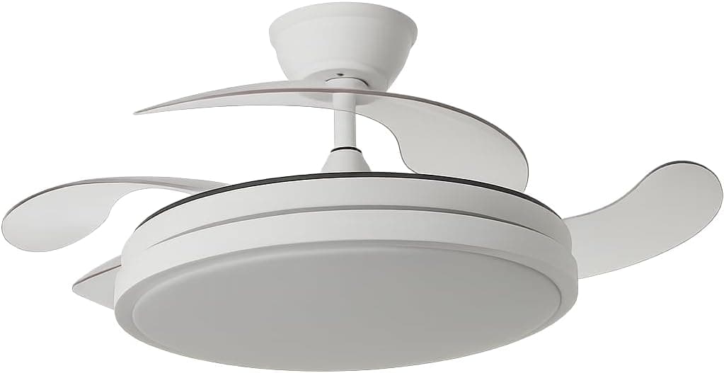 Ventilador de techo ABRILA TODOLAMPARA Ventilador de techo con luz LED motor DC ESCORPION Blanco Aspas Retráctiles 107D