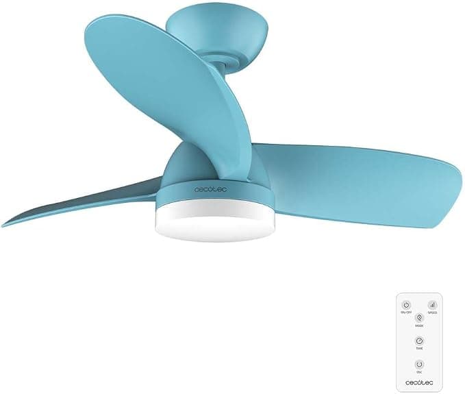 Ventilador de techo Cecotec Ventilador de Techo con Luz EnergySilence Aero 3050 Sky. 35 W, Motor DC, Diámetro 36” con luz LED, Mando a distancia, Temporizador, 6 Velocidades y 3 Aspas