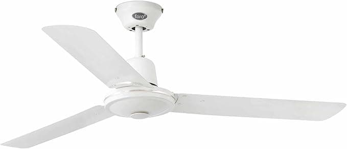 Faro Barcelona 33005 - ECO INDUS Ventilador de techo sin luz, acero, color blanco