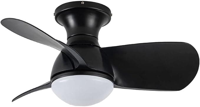 Ventilador de techo wonderlamp Ventilador de techo pequeño ø64cm silencioso LED Mancado Negro CCT 3000-4000-6000K, Intensidad Regulable 20W
