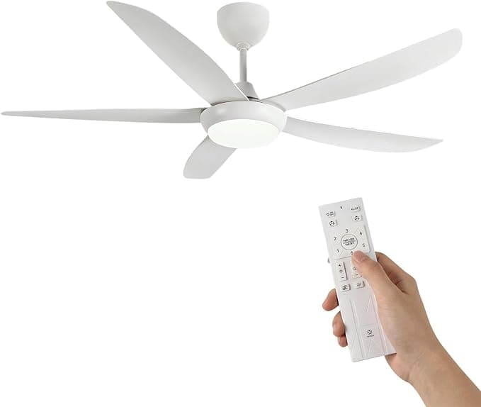 Ventilador de techo Woox Ventilador de Techo con Luz, 137cm Ventilador Moderno Color de la Madera, LED Regulable 3000K-6000K con Mando a Distancia, Reversible, 6 Velocidades, Silencioso para Dormitorio y Salón